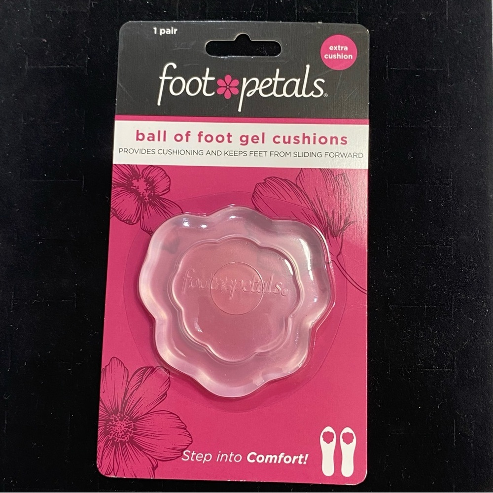 Foot Petals Ball of Foot Gel Cushions Extra Cushion Clear Pink Shoe Inserts